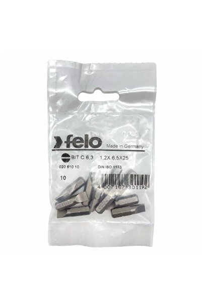FELO Set 10 biti seria Industrial profil Drept, C6.3, 6.5x1.2mm, 25mm