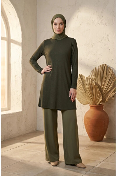 sefamerve Bürümcük Fabric Long Tunic 0508-09 Khaki Green