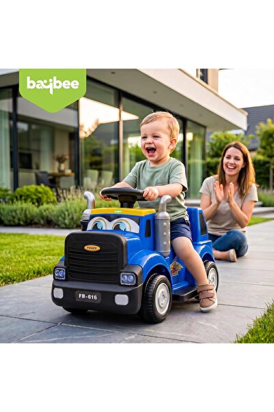 BAYBEE Rumbler Push Ride On Truck for Kids with Music, Steering Control (Dark...