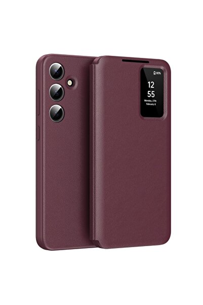 sscase Smart View Window Θήκη Βιβλίο Wine Red (Samsung Galaxy S25 FE 5G)