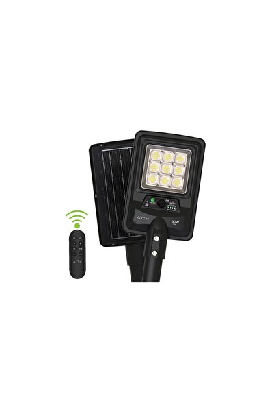 ACK 60W Solar Sokak Armatürü 6500K Beyaz Işık Güneş Enerjili AT42-06031