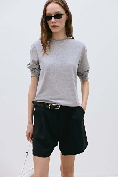 Suud Collection Black Mia Pleated Shorts