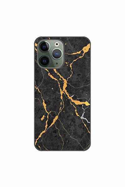 OEM Husa compatibila cu Apple iPhone 11 Pro Silicon Gel Tpu Model Noir Gold M...
