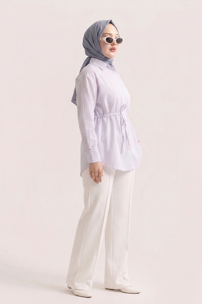 Suede Style 6508 - Stylish Comfortable Tie-Dye Detailed Woven Soft Poplin Fab...