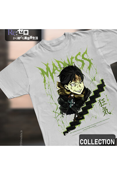 SHINOBIX Re Zero Anime Natsuki Subaru Stair Madness Printed Oversize T-Shirt