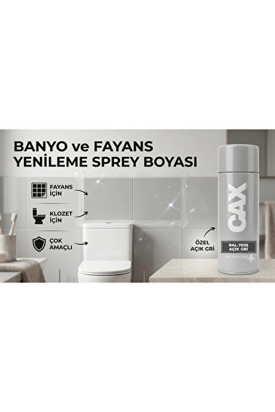 caxcolors CAX VERNİKLİ Suya Dayanıklı Banyo Fayans Klozet Yenileme Sprey Boya...