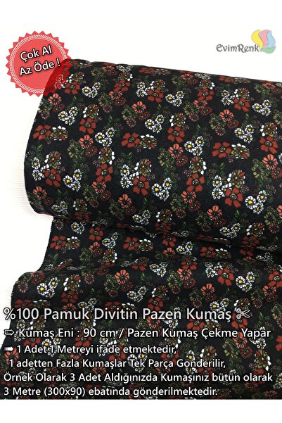 Renk Tekstil Yeni Divitin Pazen Metrelik Kumaş - Elbise - Hobi Tasarım - %100...