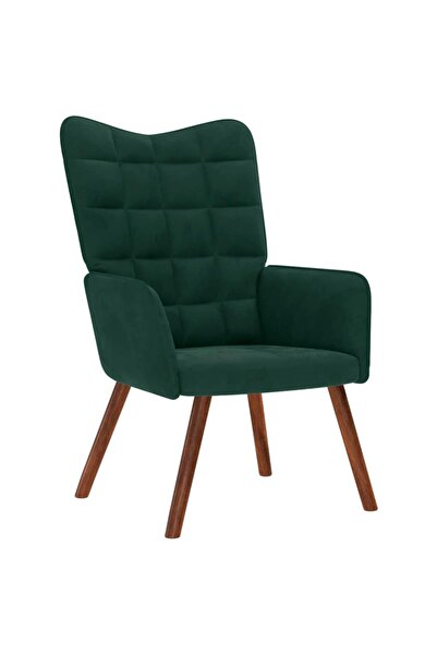 vidaxl Scaun de relaxare, verde închis, catifea