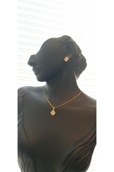 Mf Earrings Necklace Set