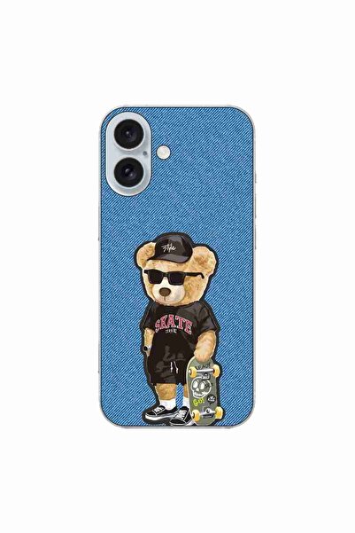 OEM Husa compatibila cu Apple iPhone 16 Silicon Gel Tpu Model Bear Skate Fashion