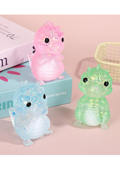 UĞURDAN Simli Dinozor Sukuşi Oyuncak Yumuşak Sıkma Oyuncağı Squishy Stres Gid...