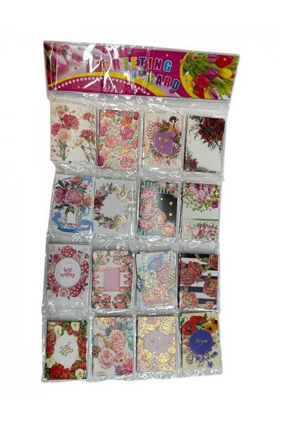 OEM Mini Greeting Cards Flowers With Gold 120/ Top Bottom Set
