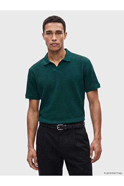LC Waikiki ESVAB • تي شيرت رجالي عصري ومميز من نوع Devrik Roba Collar Pike
