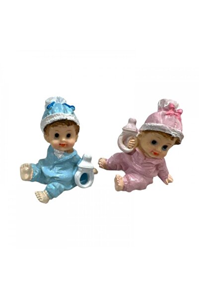 OEM Marturie De Botez Bebe Cu Biberon Din Rasina (Set 10 buc) Blue