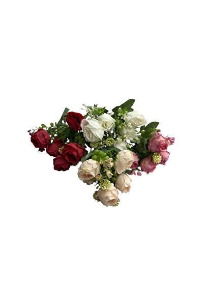 OEM Flori Artificiale Buchet Bujorei Cu Suculente 2/set Rosu