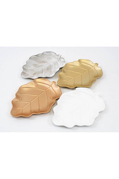 OEM Round Leaf Wooden Tray White