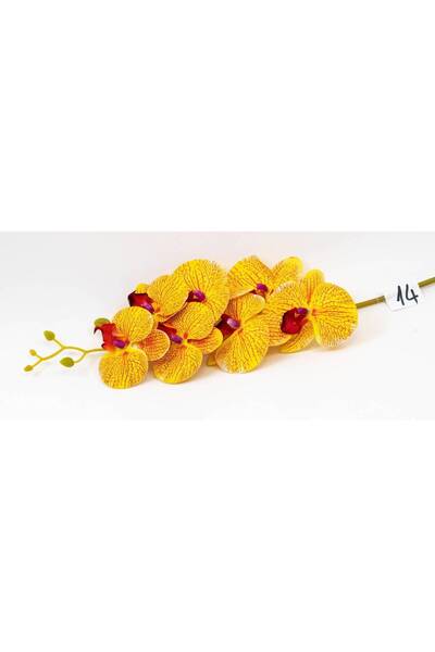 OEM Artificial orchid 7 flowers 14 Yellow-Orange