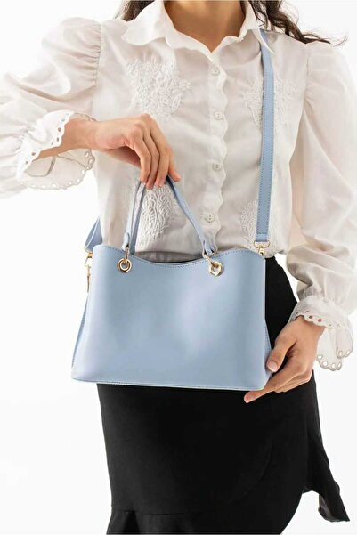 ÖZÜM ÇANTA Women's Long Strap Hand Shoulder Crossbody Bag Baby Blue