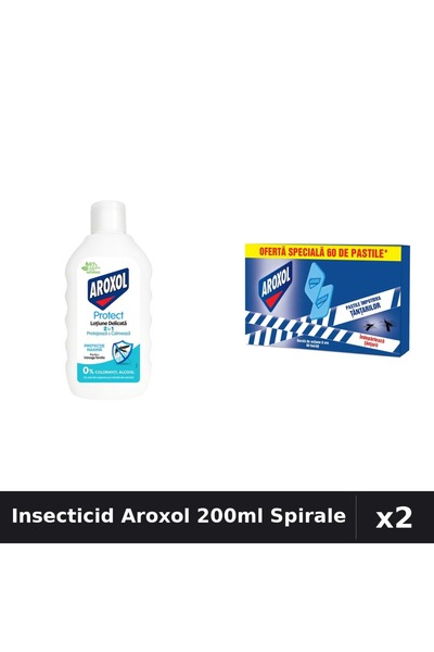 Aroxol Set 2 Insecticid - Loțiune Repelent 200ml + Spirale Anti-Insecte 60buc
