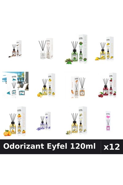 Eyfel Set 12 Odorizante Camera Betisoare 120ml - 12 Arome Asortate, Parfum In...