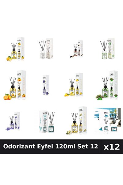 Eyfel Set 12 Odorizant Camera cu Betisoare 120ml - 12 Arome Asortate, Parfum ...