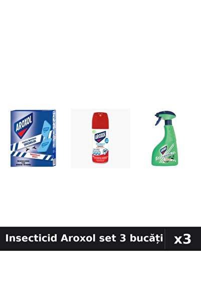 Aroxol Set 3 Insecticid - Pastile 30 buc, Spray 100ml și 400ml - Protecție
