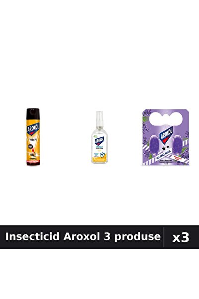 Aroxol Set 3 Insecticid - Spray 400ml, Loțiune 85ml, Spirale Anti-Insecte