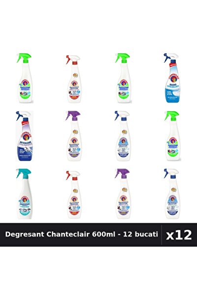 Chanteclair Set 12 Degresant Universal 600-625ml - 8 Arome Asortate - Curaten...