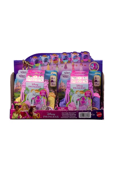 mattel Mini-păpuși Disney Princess Carriage Reveal, aleatorii (JLH89)