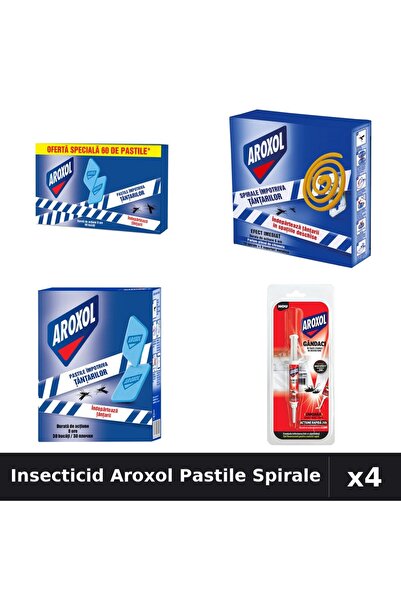 Aroxol Set 4 Insecticid Pastile Spirale - 60, 30, 10 buc și 5g - Protecție In...