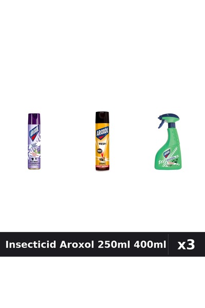 Aroxol Set 3 Spray Insecticid 250ml + 400ml - Anti Gandaci, Tantari, Muste
