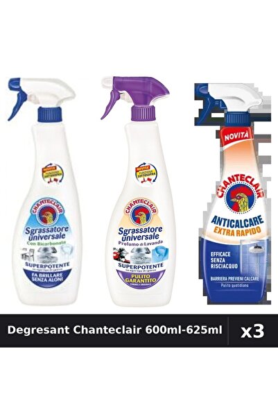 Chanteclair Set 3 Degresant 600ml-625ml - Bicarbonat, Lavanda, Anticalcar Rapid