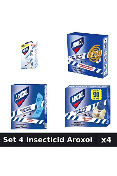 Aroxol Set 4 Produse Anti-Insecte - Aparat Electric & Rezerve Aroxol, Pastile...