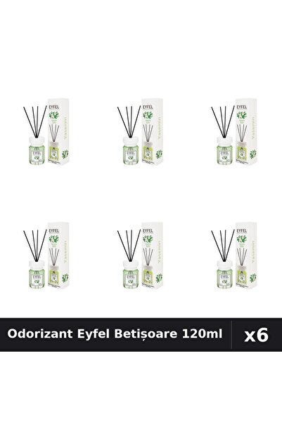 Eyfel Set 6 Odorizant Cameră Betișoare Iasomie 120ml - Parfum Intens