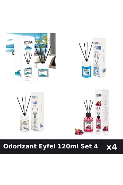 Eyfel Set 4 Odorizant Camera Betisoare 120ml - Ocean, Cool Water, Orhidee, Fr...
