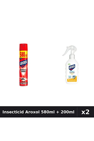 Aroxol Set 2 Insecticid - Spray 580ml + Loțiune Repelent 200ml - Protecție Casă