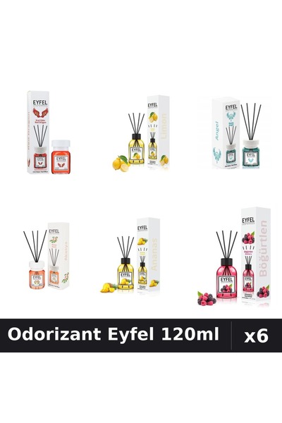 Eyfel Set 6 Odorizante Camera Betisoare - 6 Arome Asortate, 120ml Parfum