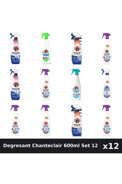 Chanteclair Set 12 Degresant Universal 600ml - 7 Arome Asortate, Anticalcar 6...