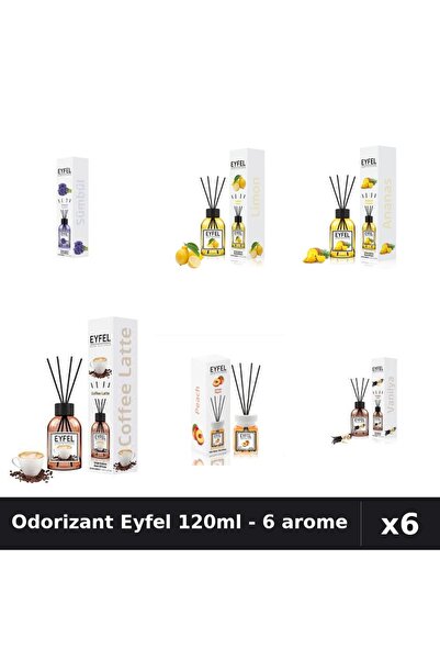 Eyfel Set 6 Odorizante Camera Betisoare - 6 Arome Asortate, 120ml