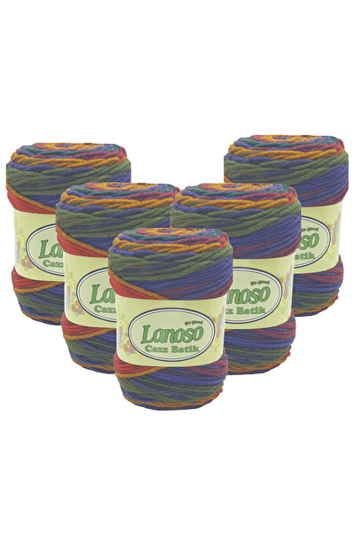 Lanoso 5 Pieces Cazz Batik (714) 100% Acrylic Hand Knitting Yarn Self-Pattern...