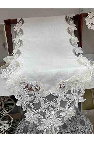 asel çeyiz 5 parça set keten fransız danteli