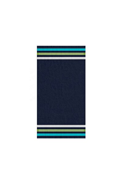 OEM Prosop Premium Albastru cu 3 Dungi pentru Plaja 140x70cm