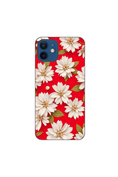 OEM Husa compatibila cu Apple iPhone 12 Silicon Gel Tpu Model White Flowers o...