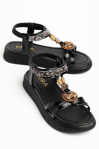 Hayalimdeki Ayakkabı Ceyla Women's Black Buckle Comfortable Sole Daily Sandals