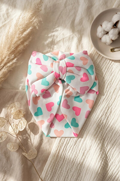 Babydonat Papillon Series Heart Patterned Bow Baby Bonnet 6-12 Months - 100% ...
