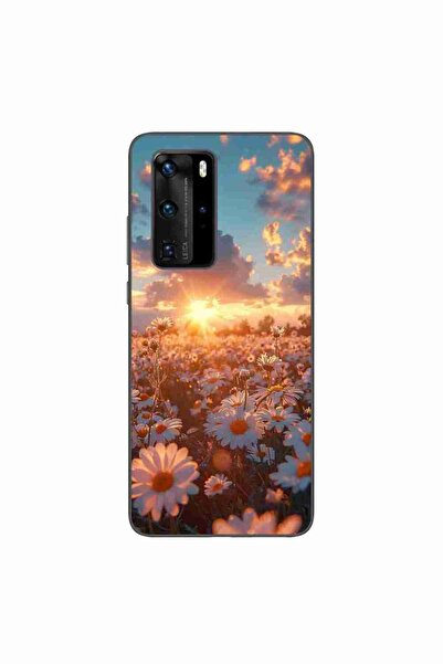 OEM Husa compatibila cu Huawei P40 Pro Silicon Gel Tpu Model Rasarit cu Flori