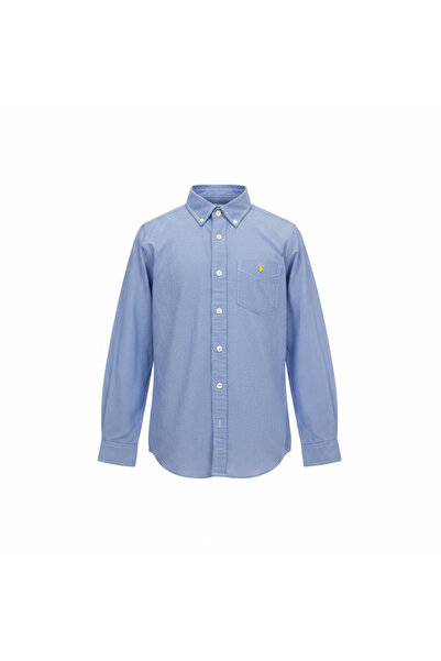 Genaric Kids Light Blue Micro Check Button Down Shirt