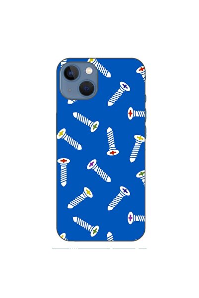 OEM Калъф, съвместим с Apple iPhone 13, силиконов гел TPU модел с шарка на ви...