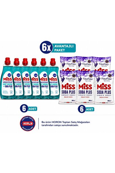 Miss SODA PLUS LAVANTA 500 GR 6 ADET ve ÇAMAŞIR DETERJANI ARAPSABUNU ETKİLİ 6...