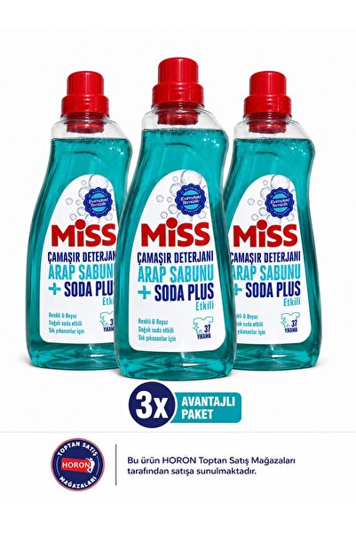 Miss ÇAMAŞIR DETERJANI ARAP SABUNU ETKİLİ 3 ADET 1500 ML